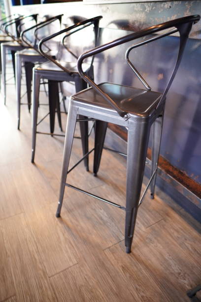 istock Metal black high chair 1457405371