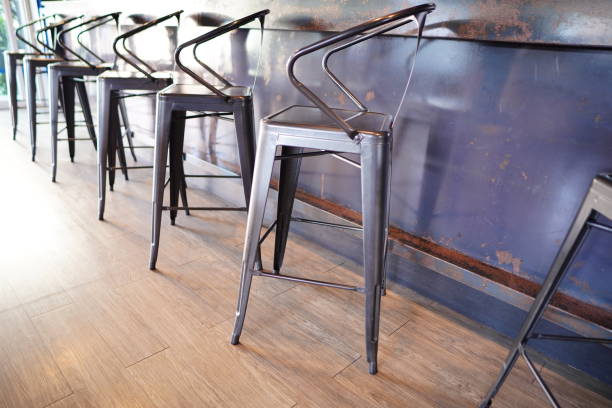 istock Metal black high chair 1457405373