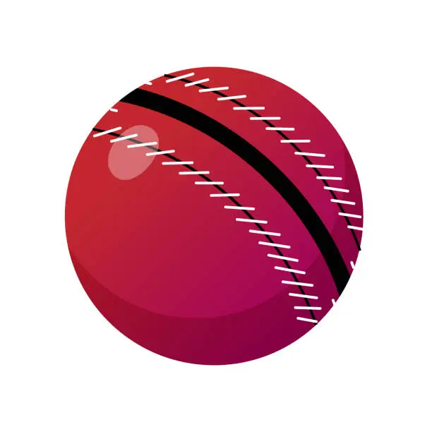 Vector illustration of Cricket ball on white background