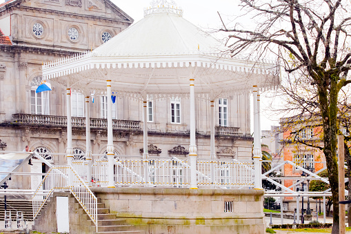 Garden bandstand. Alameda public park in Pontevedra city, Galicia, Spain.