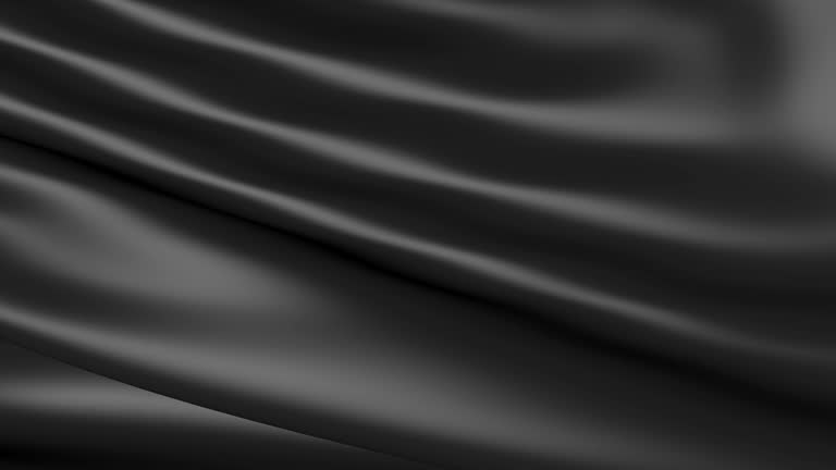 Black mourning textured fabric in motion.