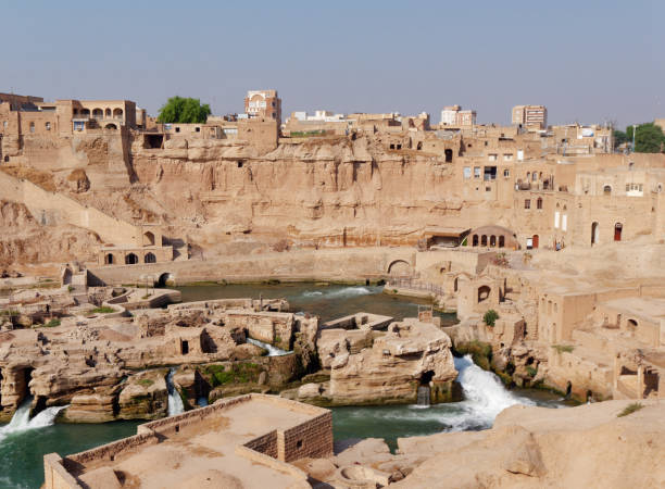 View of the Shushtar historical hydraulic system (UNESCO world heritage) in Khuzestan province, Iran View of the Shushtar historical hydraulic system (UNESCO world heritage) in Khuzestan province, Iran khuzestan province stock pictures, royalty-free photos & images