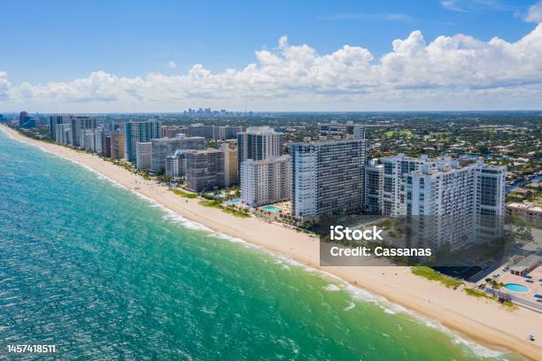 Aerial Drone View Stock Photo - Download Image Now - Fort Lauderdale, Miami, Miami Beach