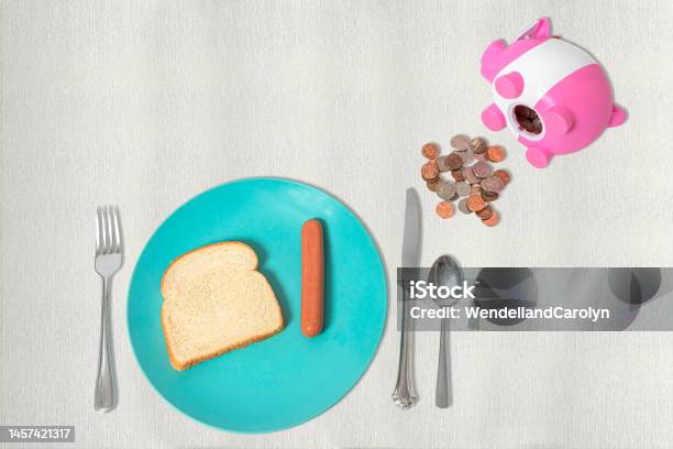 Inflation Illustration Showing Food Insecurity With Copy Space Stock Photo - Download Image Now
