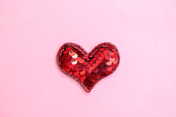 istock Red heart on pink paper. Valentine's Day postcard. 1457424685