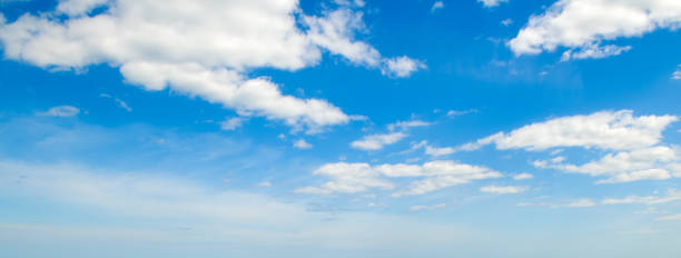 istock Blue sky and cumulus clouds. Wide photo. 1457431128