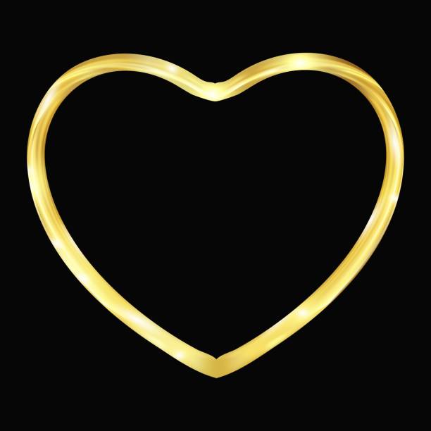 istock Golden heart frame with space for text. Vector golden dust isolated on black. Great for valentine and mother's day cards, wedding invitations, party posters and flyers 1457432857