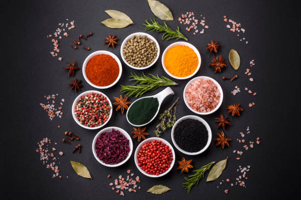 istock Composition consisting of a variation of several types of spices 1457434979