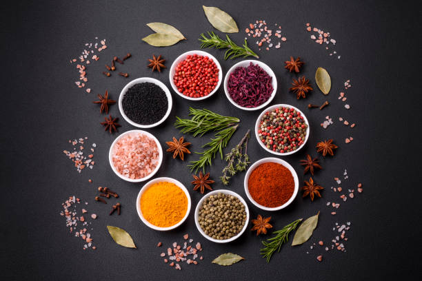istock Composition consisting of a variation of several types of spices 1457435002