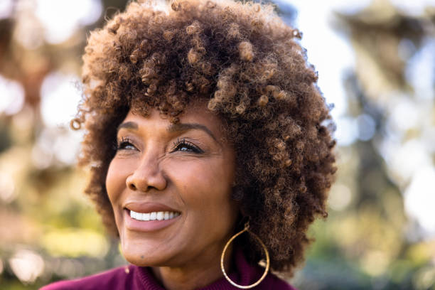 istock Beautiful Black Woman Looking Up 1457436796