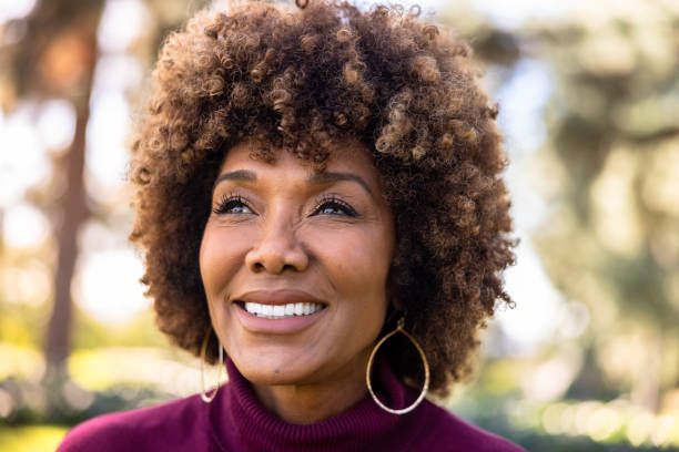 istock Beautiful Black Woman Looking Up 1457436906