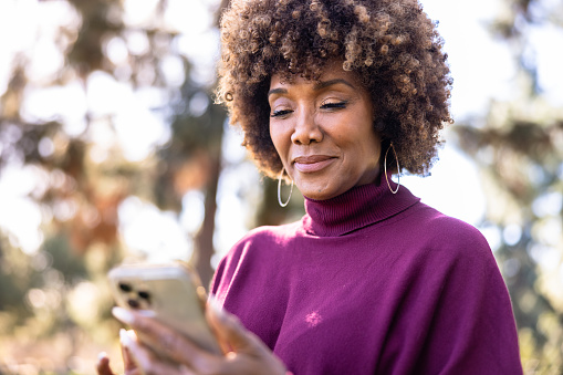 A beautiful black woman outdoors