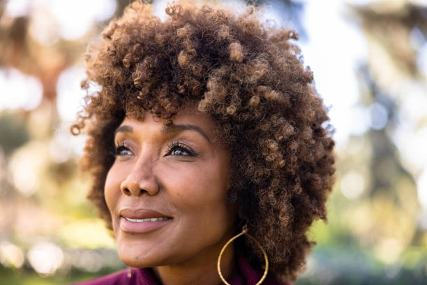 istock Beautiful Black Woman Looking Up 1457436958