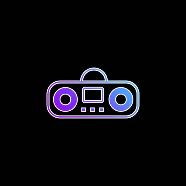 Vector illustration of Boombox Cartoon Variant blue gradient vector icon