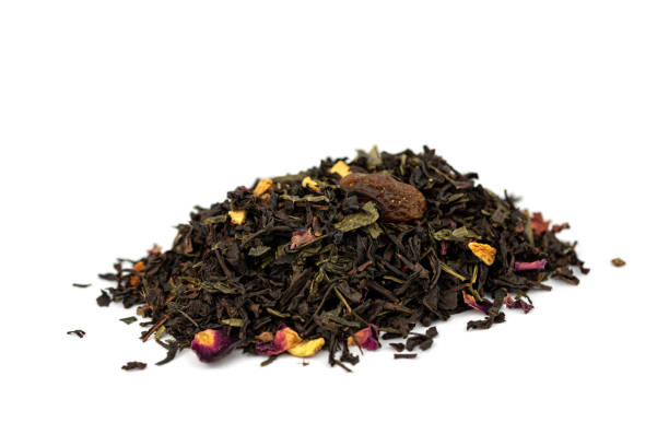 istock The black tea with orange skin, wild rose 1457446959