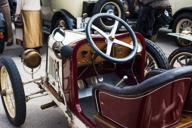 istock Antique show car steering wheel 1457448240