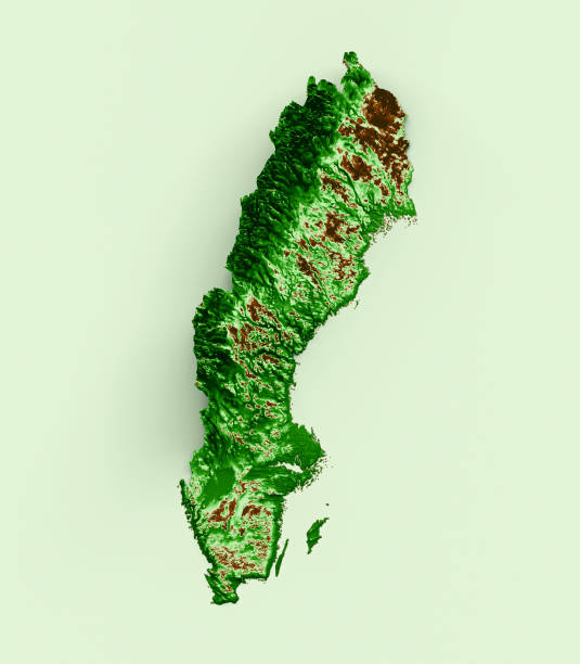istock Sweden Topographic Map 3d realistic map Color 3d illustration 1457453123
