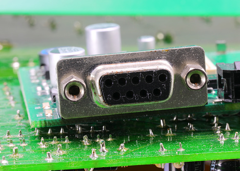 Female serial Port called RS232 to transfer data in the device