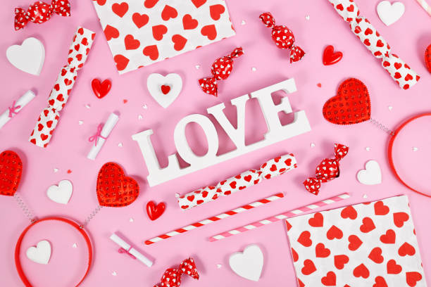 istock Valentine's Day decoration with love text 1457458681