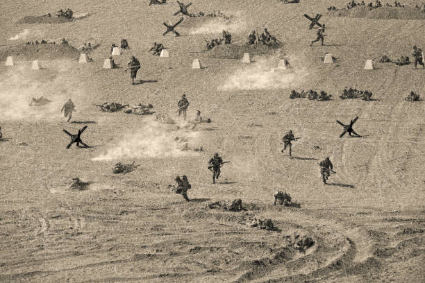ww2 d dzień bitwy na plaży omaha - tank normandy world war ii utah beach zdjęcia i obrazy z banku zdjęć