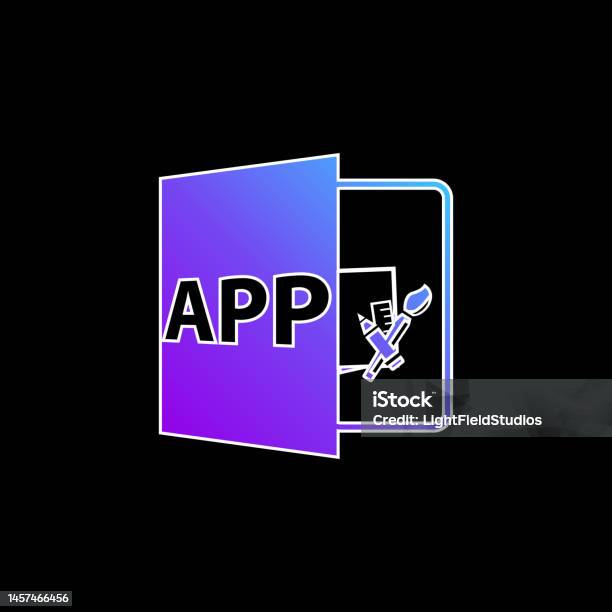 Icon File Biru Simbol Format File Aplikasi Ikon Vektor Gradien Biru Ilustrasi Stok ...