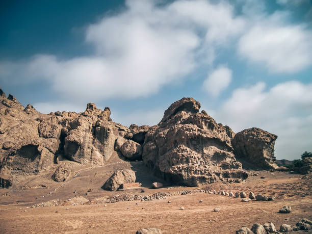 Quilmana rock formations, near Lima, PERU stock photo