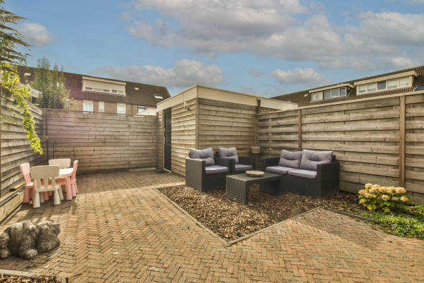 istock Neat patio with sitting area 1457467181