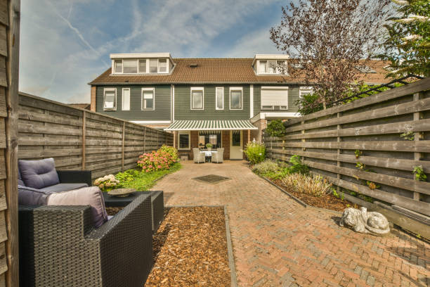 istock Neat patio with sitting area 1457468597