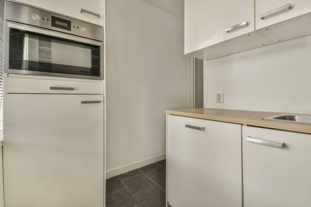 istock Modern furniture in light home kitchen 1457471415
