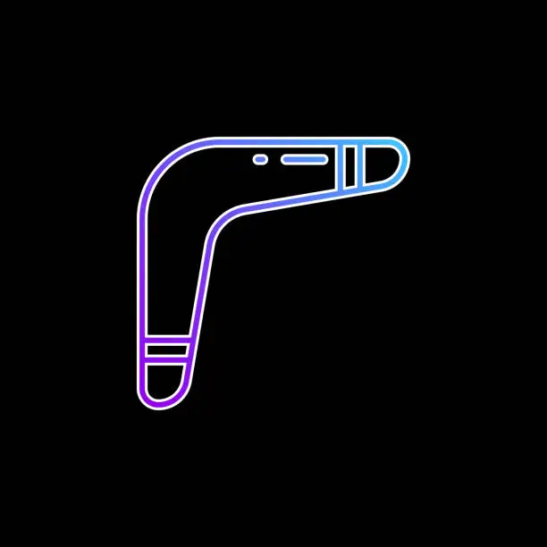 Vector illustration of Boomerang blue gradient vector icon