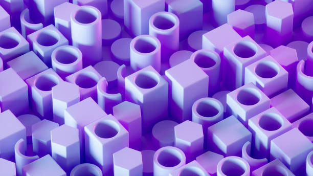 istock Abstract geometric shapes lilac color background 1457472512