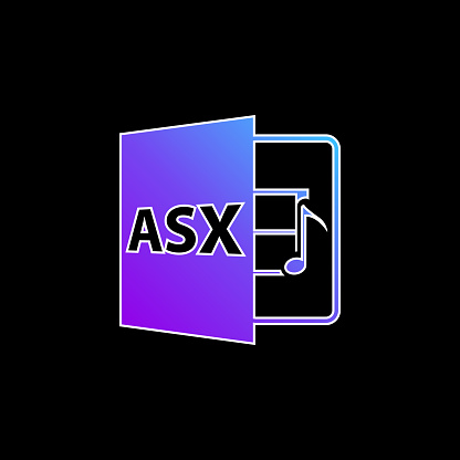Asx File Format Symbol blue gradient vector icon