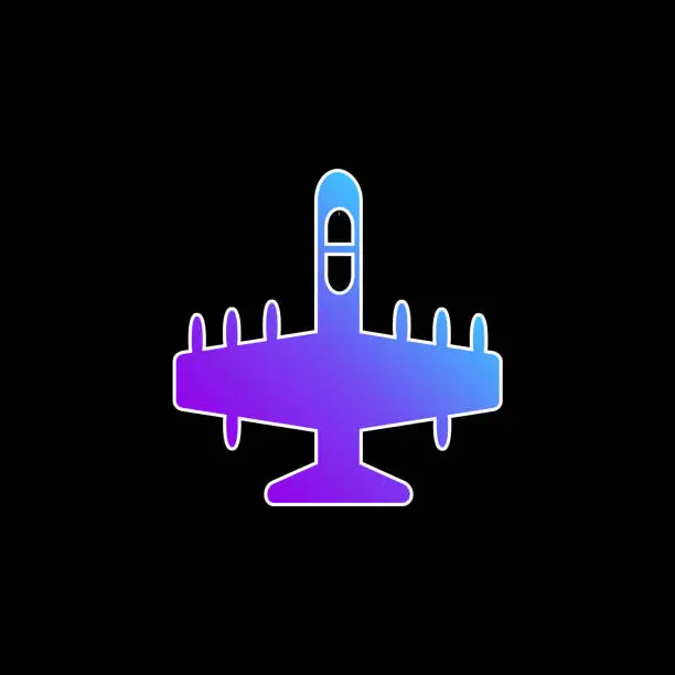 Vector illustration of Big Bombardier blue gradient vector icon