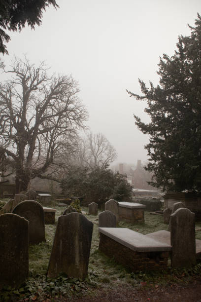 istock Cemetery fog mystical atmosphere 1457477055