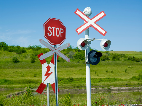 Railroad Crossing in a rural setting