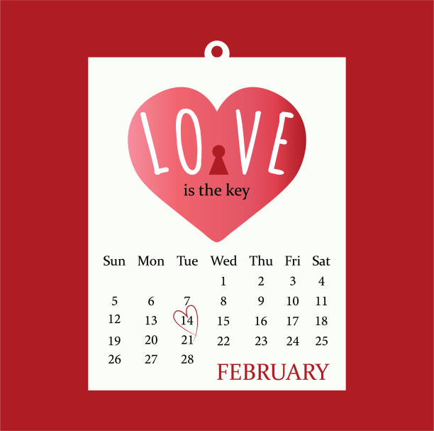 istock cute valentine's day card in the form of a calendar 1457480444