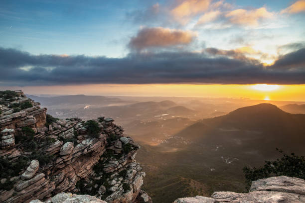 istock Sunrise over the sea seen from the mountain. 1457480933