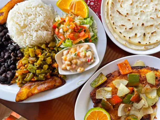 Photo of Casados, typical meal found in roadside Soda restaurants, Costa Rica