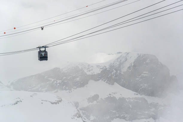 istock Cable car on fog 1457485818
