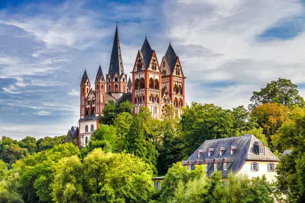 The Limburg Cathedral, also called Georgsdom after its patron saint St. Georg, has been the cathedral church of the Limburg diocese since 1827 and towers above the old town of Limburg an der Lahn.