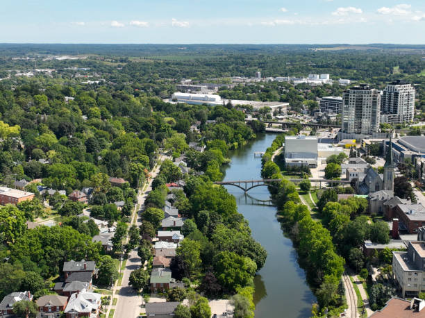 istock Aerial townscape Guelph Ontario, Canada 1457495575