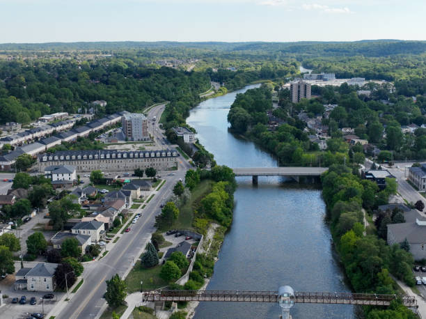 istock Aerial townscape Cambridge Ontario, Canada 1457495958