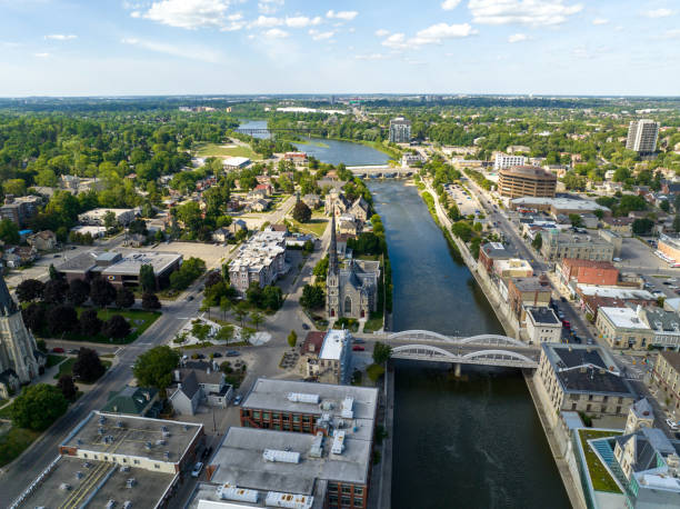 istock Aerial townscape Cambridge Ontario, Canada 1457495998