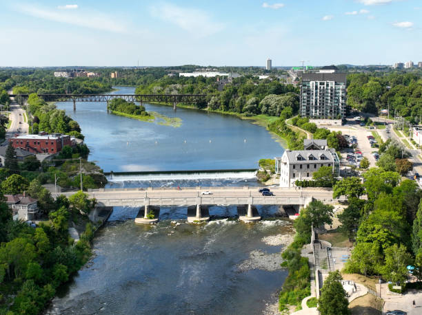 istock Aerial townscape Cambridge Ontario, Canada 1457496013