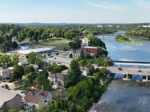 istock Aerial townscape Cambridge Ontario, Canada 1457496090