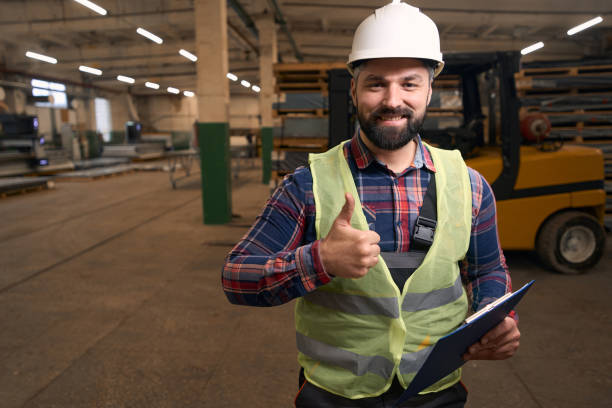 istock Portrait of worker standing in the warehouse 1457496103