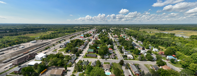 Aerial townscape Havelock Ontario, Canada