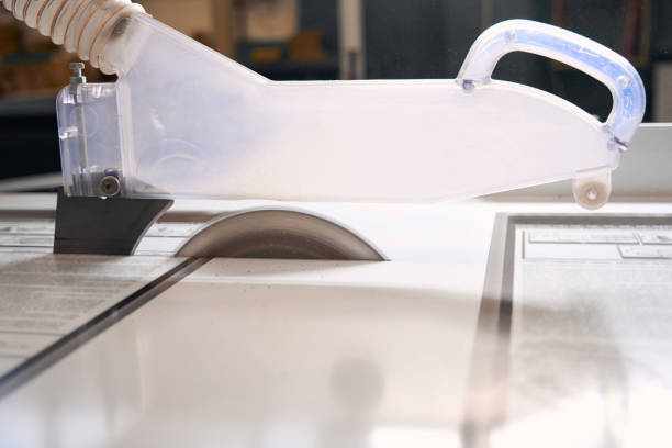 istock Close up photo of form cutting machine 1457496211