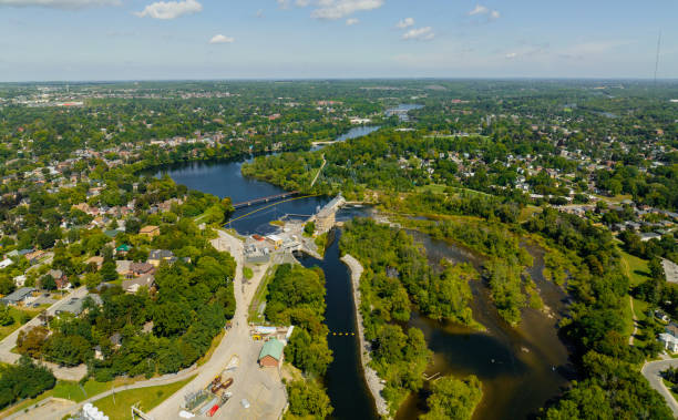 istock Aerial townscape Peterborough Ontario, Canada 1457496644