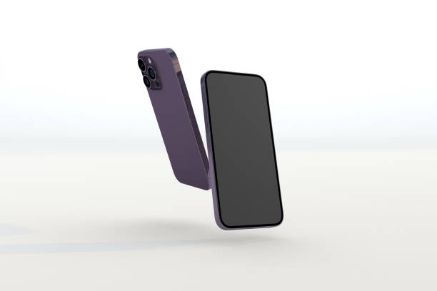 istock New purple phone on white background. 3d render 1457497688